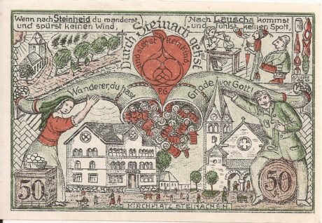 Реверс банкноты 50 fenigów (Niemcy) 1921