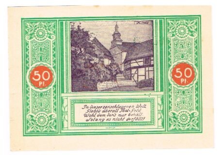 Реверс банкноты 50 fenigów (Niemcy)