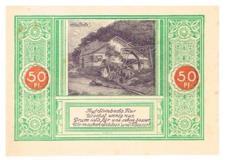 Реверс банкноты 50 fenigów (Niemcy)