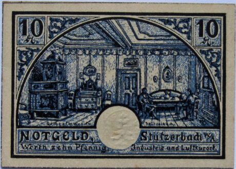 Аверс банкноты 10 fenigów (Niemcy) 1921