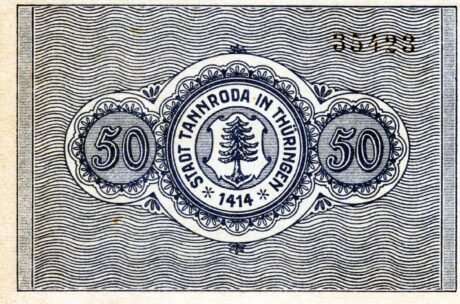 Реверс банкноты 50 fenigów (Niemcy) 1921