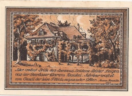 Реверс банкноты 25 fenigów (Niemcy) 1921