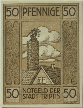 Реверс банкноты 50 fenigów (Niemcy) 1921