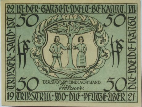Аверс банкноты 50 fenigów (Niemcy) 1921