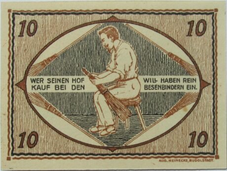 Реверс банкноты 10 fenigów (Niemcy) 1921