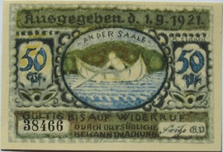 Аверс банкноты 50 fenigów (Niemcy) 1921