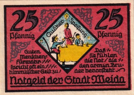 Реверс банкноты 25 fenigów (Niemcy) 1921