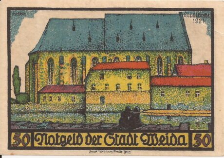 Реверс банкноты 50 fenigów (Niemcy) 1921