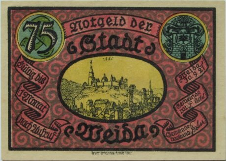 Аверс банкноты 75 пфеннигов (Германия) 1921 года