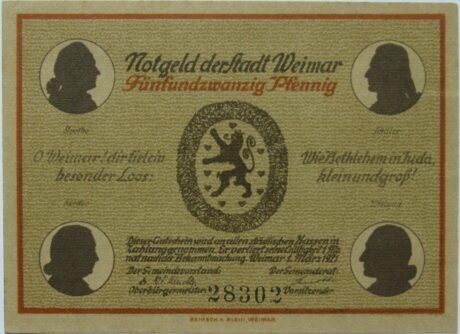 Аверс банкноты 25 fenigów Sights Series - Herderkirche (Germany) 1921