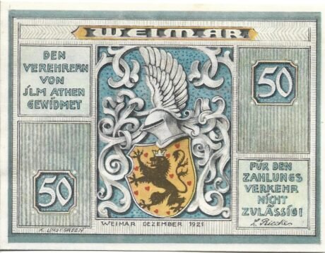 Аверс банкноты 50 fenigów (Niemcy) 1921