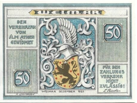 Аверс банкноты 50 fenigów (Niemcy) 1921