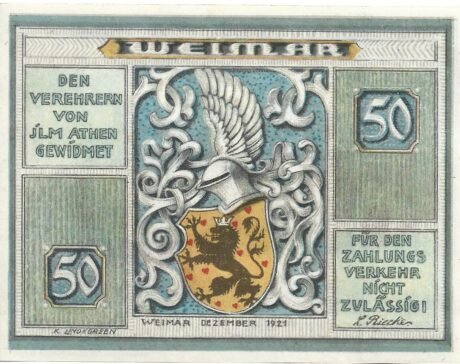 Аверс банкноты 50 fenigów (Niemcy) 1921