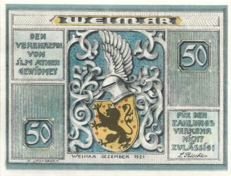 Аверс банкноты 50 fenigów (Niemcy) 1921