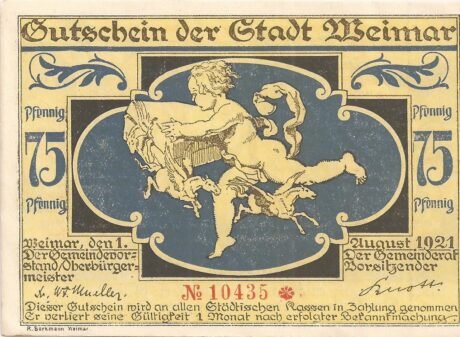 Аверс банкноты 75 пфеннигов (Германия) 1921 года