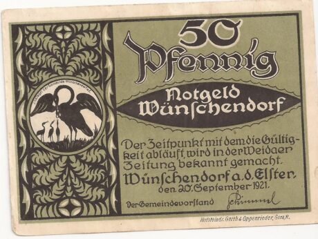 Аверс банкноты 50 fenigów (Niemcy) 1921