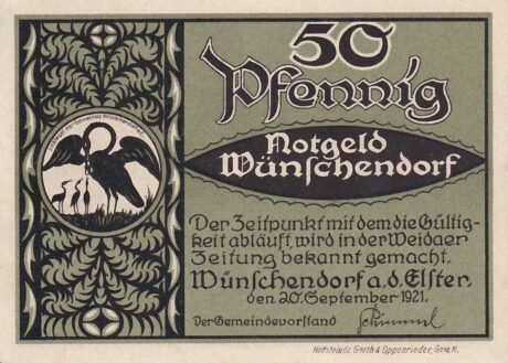 Аверс банкноты 50 fenigów (Niemcy) 1921