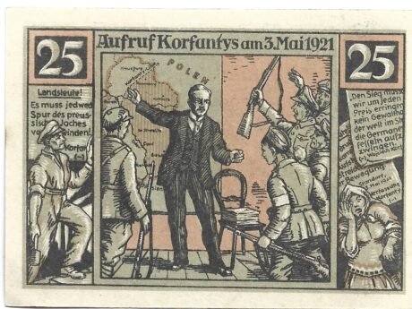 Реверс банкноты 25 fenigów (Niemcy) 1921