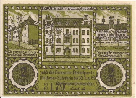 Аверс банкноты 2 marki (Niemcy) 1921