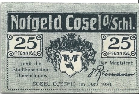 Аверс банкноты 25 fenigów (Niemcy) 1920