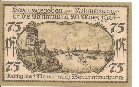 Реверс банкноты 75 Pfennig (Германия) 1921 года