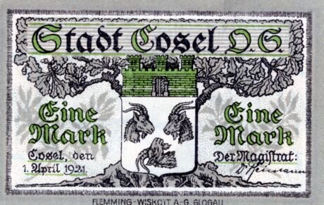 Аверс банкноты 1 Mark (Германия) 1921 года