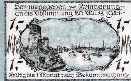 Реверс банкноты 1 Mark (Германия) 1921 года