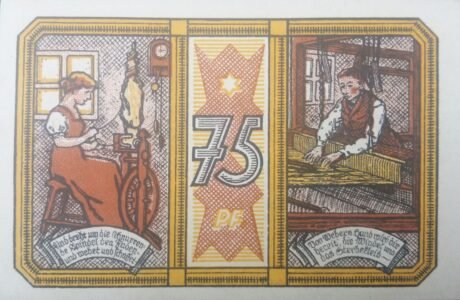 Реверс банкноты 75 Pfennig (Германия)