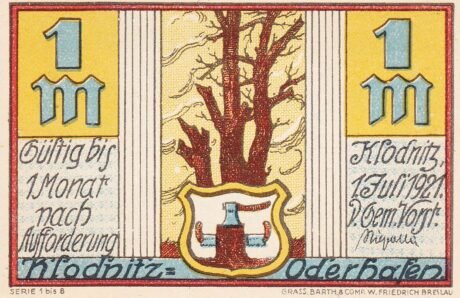 Аверс банкноты 1 marka (Niemcy) 1921