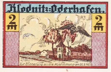 Реверс банкноты 2 marki (Niemcy) 1921