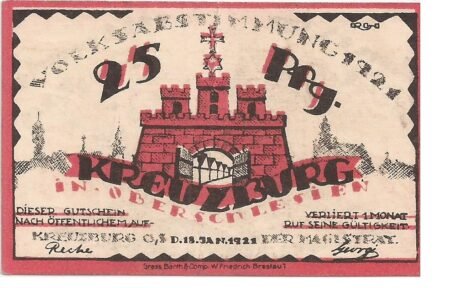 Аверс банкноты 25 fenigów (Niemcy) 1921