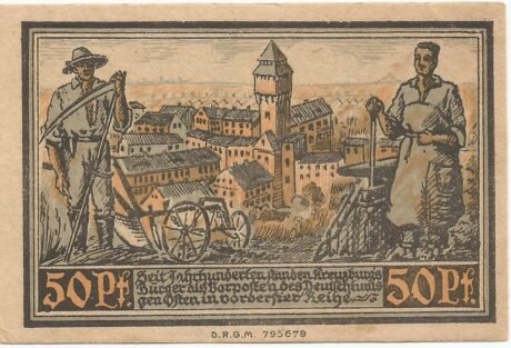 Реверс банкноты 50 fenigów (Niemcy) 1921