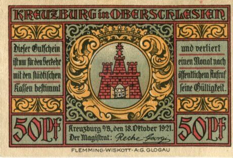 Аверс банкноты 50 fenigów (Niemcy) 1921