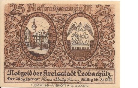 Аверс банкноты 25 fenigów (Niemcy)