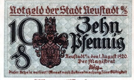 Аверс банкноты 10 Pfennig (Германия) 1920 года