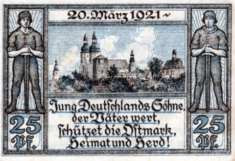 Реверс банкноты 25 fenigów (Niemcy) 1921