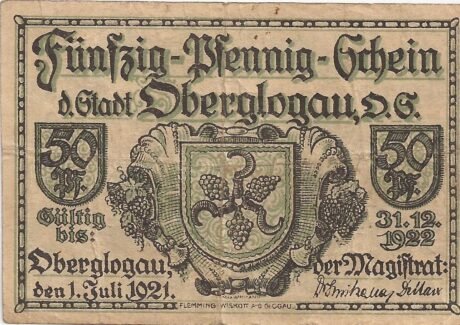 Аверс банкноты 50 fenigów (Niemcy) 1921