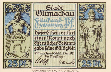 Аверс банкноты 25 Pfennig (Германия) 1921 года