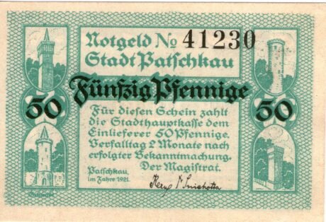 Аверс банкноты 50 Pfennig (Германия) 1921 года