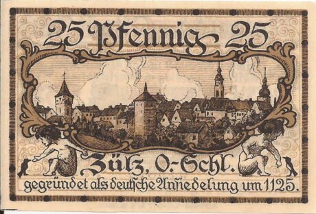 Реверс банкноты 25 fenigów (Niemcy) 1921