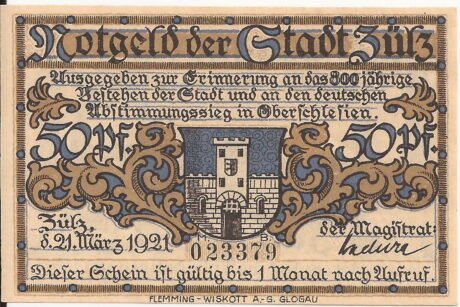 Аверс банкноты 50 fenigów (Niemcy) 1921