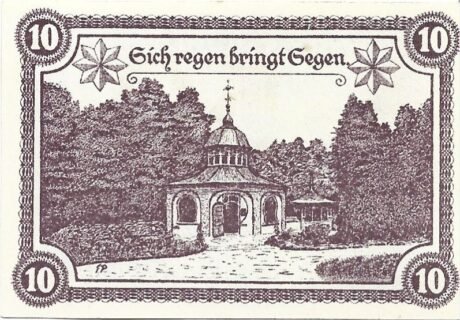 Реверс банкноты 10 fenigów (Niemcy) 1920