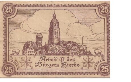 Реверс банкноты 25 fenigów (Niemcy) 1920