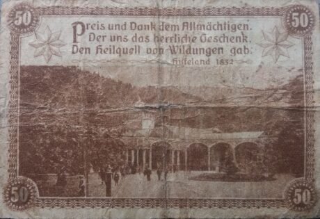 Реверс банкноты 50 fenigów (Niemcy) 1918