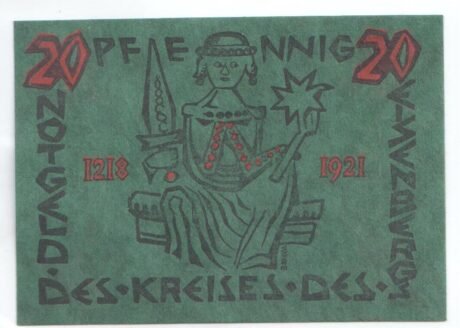 Реверс банкноты 20 fenigów (Niemcy) 1921
