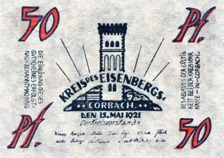 Аверс банкноты 50 fenigów (Niemcy) 1921