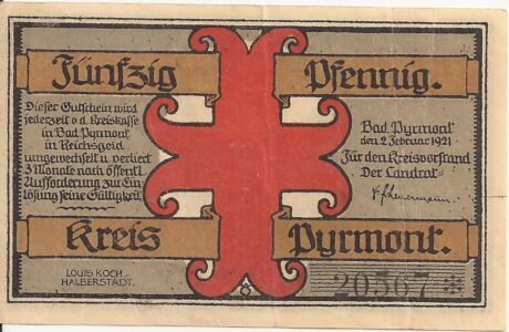 Аверс банкноты 50 fenigów (Niemcy) 1921