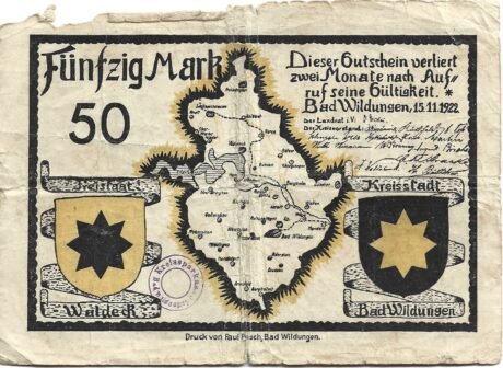 Аверс банкноты 50 marek (Niemcy) 1922