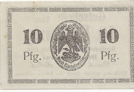 Реверс банкноты 10 fenigów (Niemcy) 1920