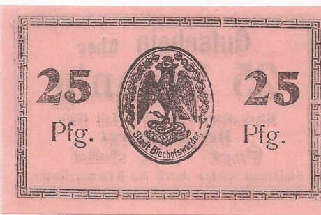 Реверс банкноты 25 fenigów (Niemcy) 1920